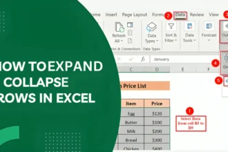 How to expand and collapse rows in excel